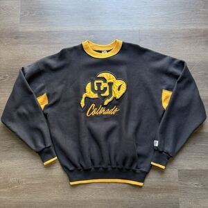 VTG 90s NCAA COLORADO BUFFALOES EMBROIDERED SWEATSHIRT THE GAME MADE IN USA XL